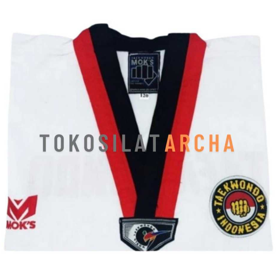 BAJU TAEKWONDO MOKS BIST HITAM MERAH / Dobok Taekwondo Poom Moks Young Fighter