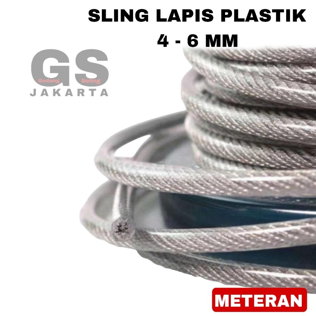 sling lapis plastik 6mm / seling lapis plastik 6mm / seling baja lapis plastik 6mm / sling baja lapi
