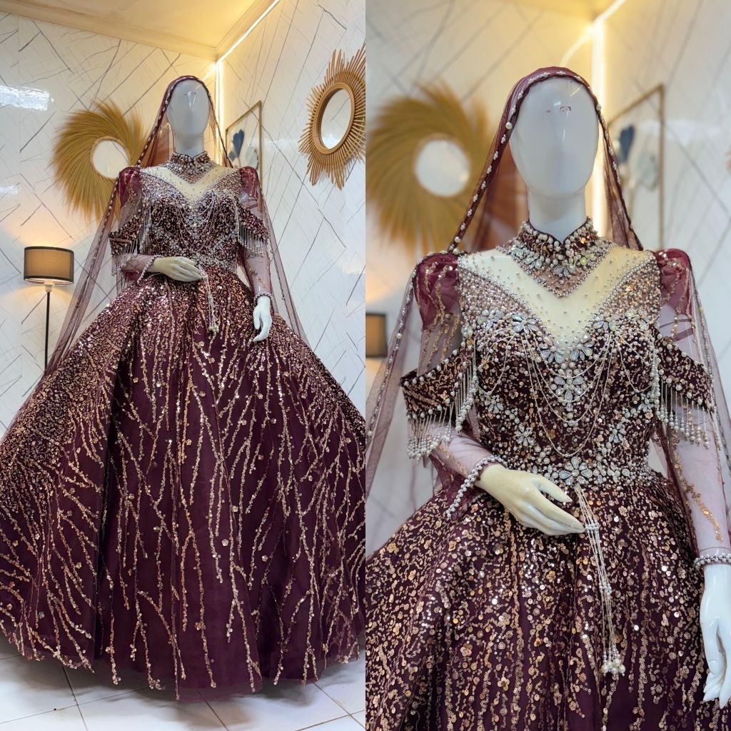 Gaun Pengantin Luxury//Gaun pengantin// Gaun Pengantin Mewah//Gaun Pengantin//Gaun Luxury Premium