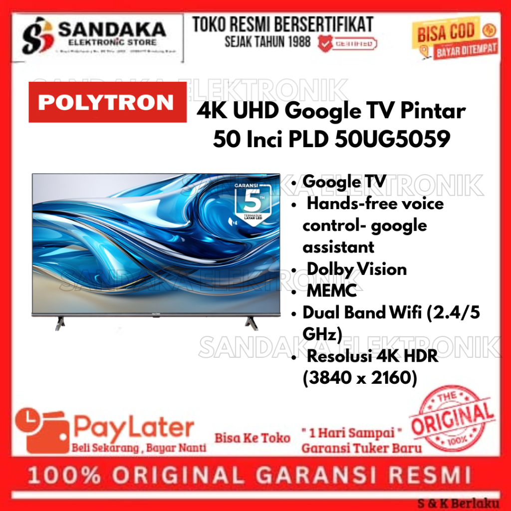 LED TV POLYTRON 50 Inch PLD-50UG5059 Smart Google TV