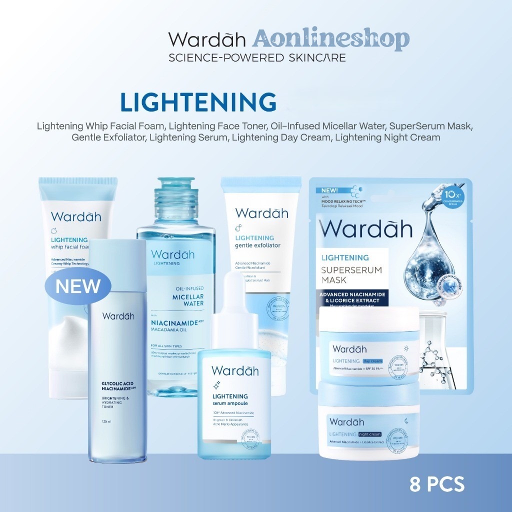 AS Wardah Lightening Day / Night Cream / Toner / Milk Cleanser / Serum / Krim Siang / Malam
