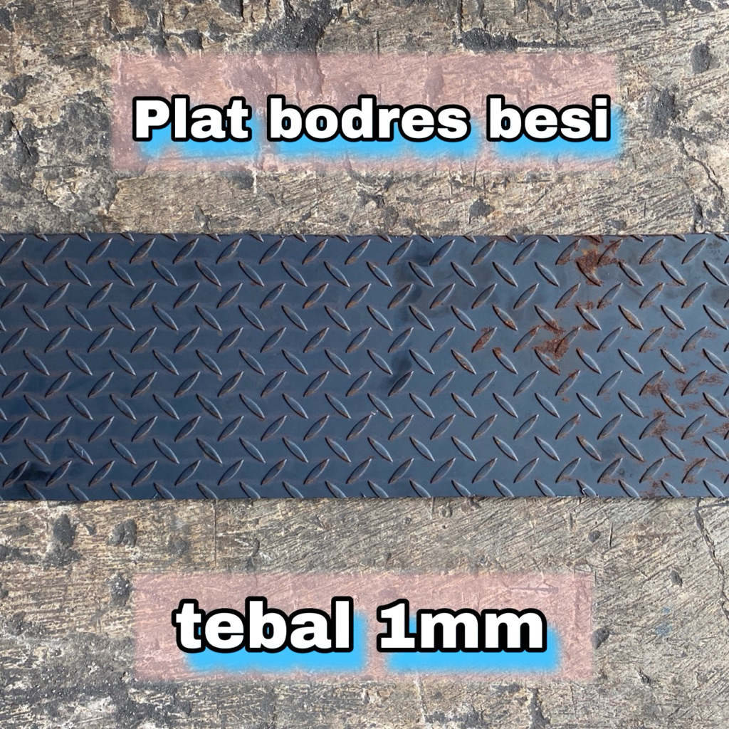 Plat bodres besi tebal 1mm . plat bodres besi tebal hitam kembang pres. ukuran tersedia mulai 10x10c