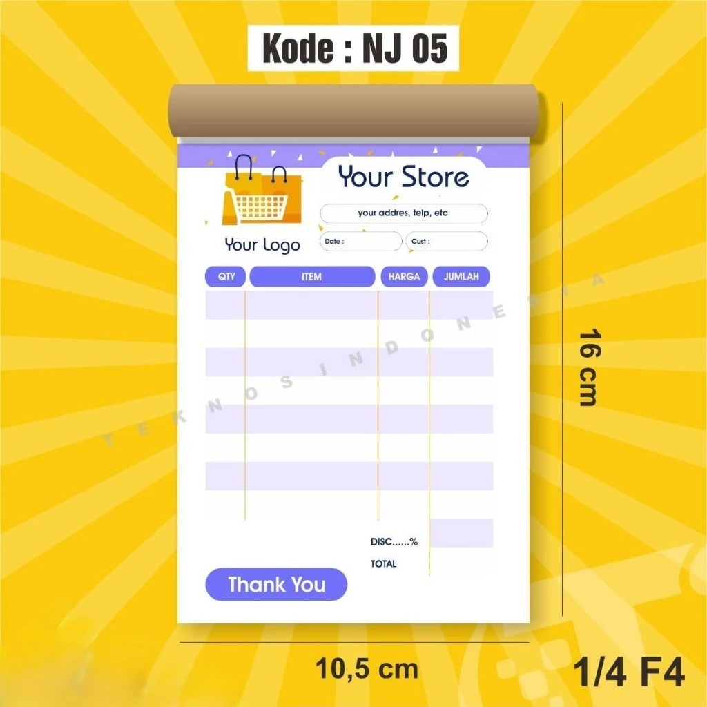 

NOTA PENJUALAN OLSHOP ONLINE SHOP LOGO CUSTOM FOLIO TERMURAH