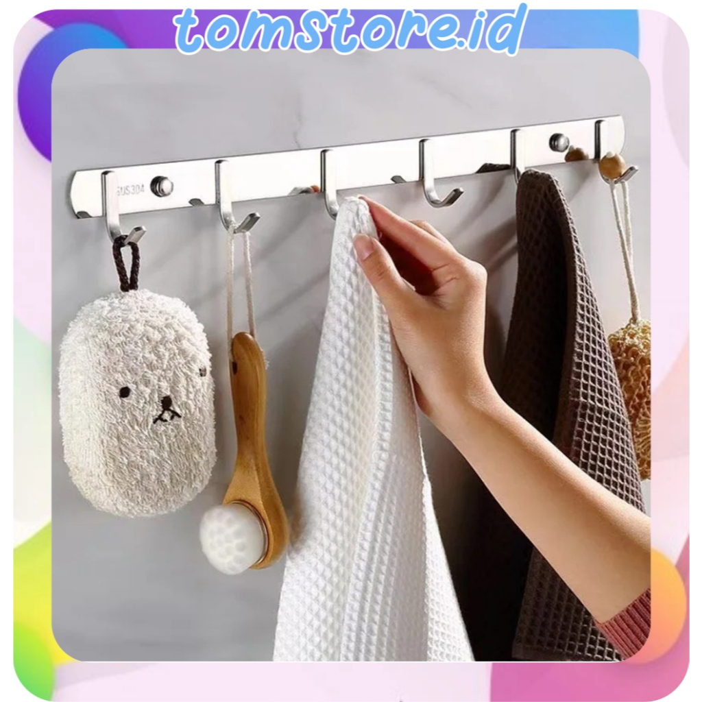 TOMSTORE Kapstok Stainless Steel Anti Karat / Gantungan Baju Hook Kait Kamar Mandi R1294