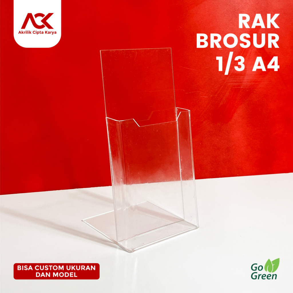 

RAK BROSUR 1/3 A4 - Tempat Penyimpanan Kertas - Tempat Brosur - Rak Akrilik - Stand Brosur