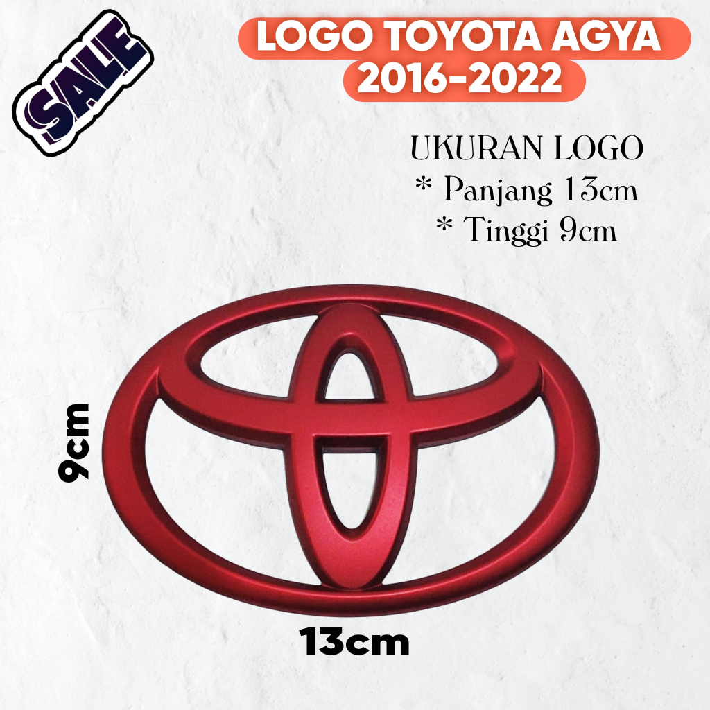 Logo Toyota AGYA 2016-2022/ Logo Depan/ Logo Belakang Toyota AGYA/ Logo Toyota Red Doff