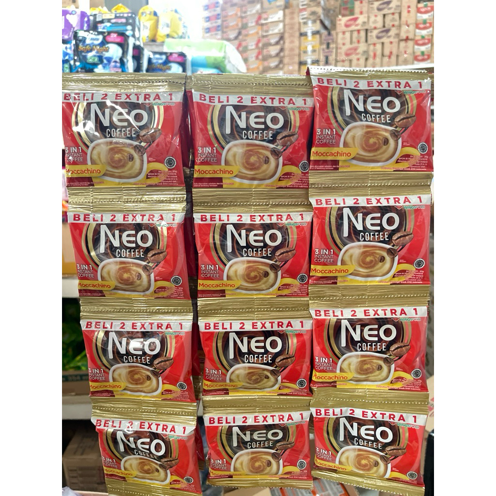

Neo Coffe Mocacino beli 2 extra 1 isi 15 per renteng