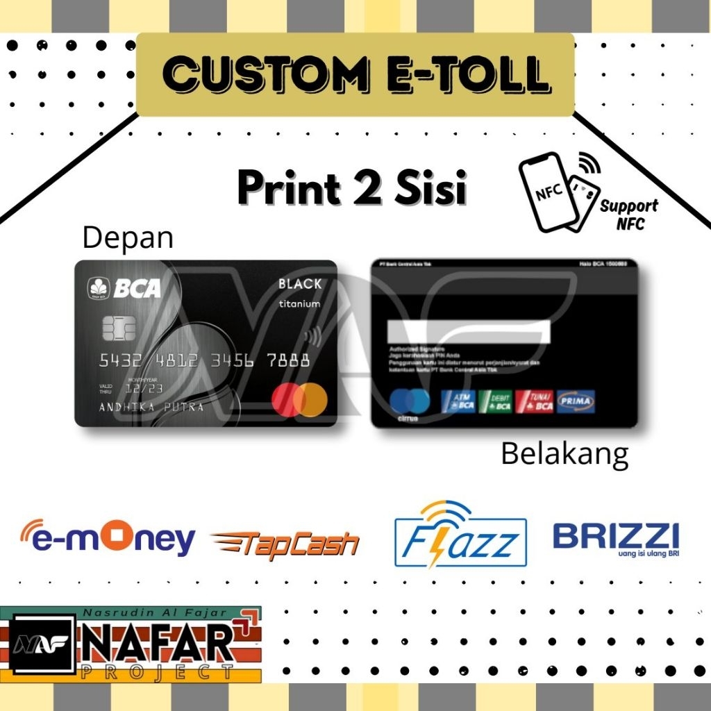 Custom Flazz, e-money, Brizzi & Tapcash