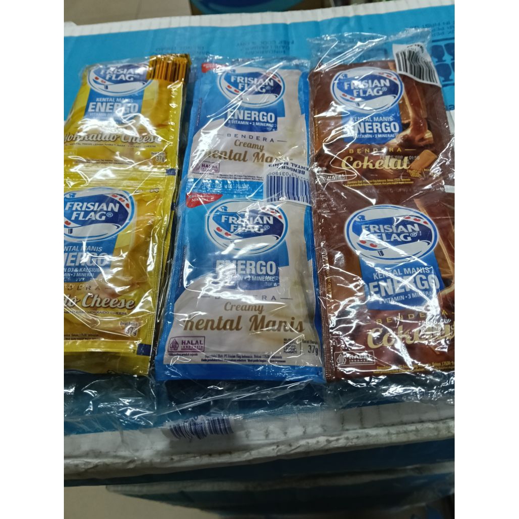 

Susu Frisian Flag Energo Bendera Creamy Kental Manis Susu Putih Sachet 1 pak isi 6 pc