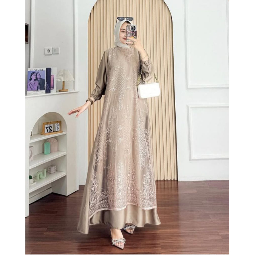 Amella Dress // Dress kondangan // Dress wanita kekinian // Dress terbaru // Dress pesta // Gamis wa