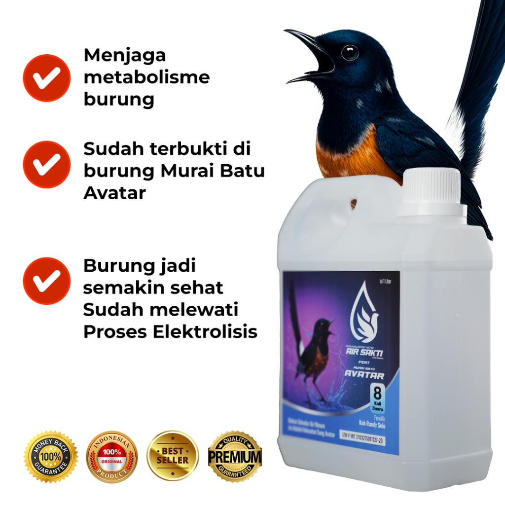 Mr.Kasacil - Paket Super Hemat Air Sakti 1L + Voer Sakti Premium Pakan Burung Harian