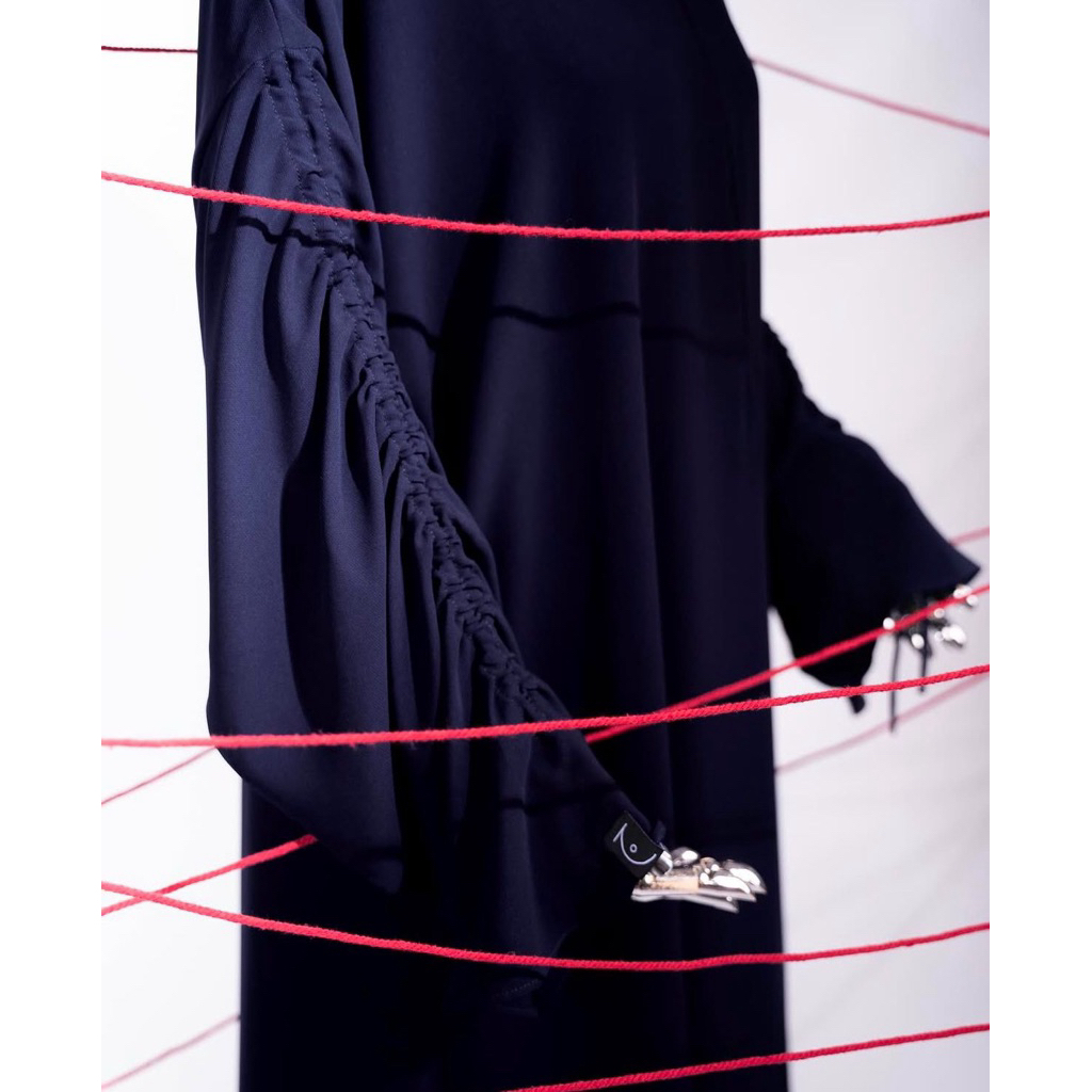 Aljenna - Murunaa Abaya - Dark Navy - Size L - PRELOVED 