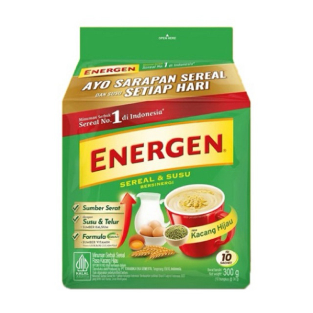 

Energen Minuman Sereal Rasa Kacang Hijau 10 x 30gr