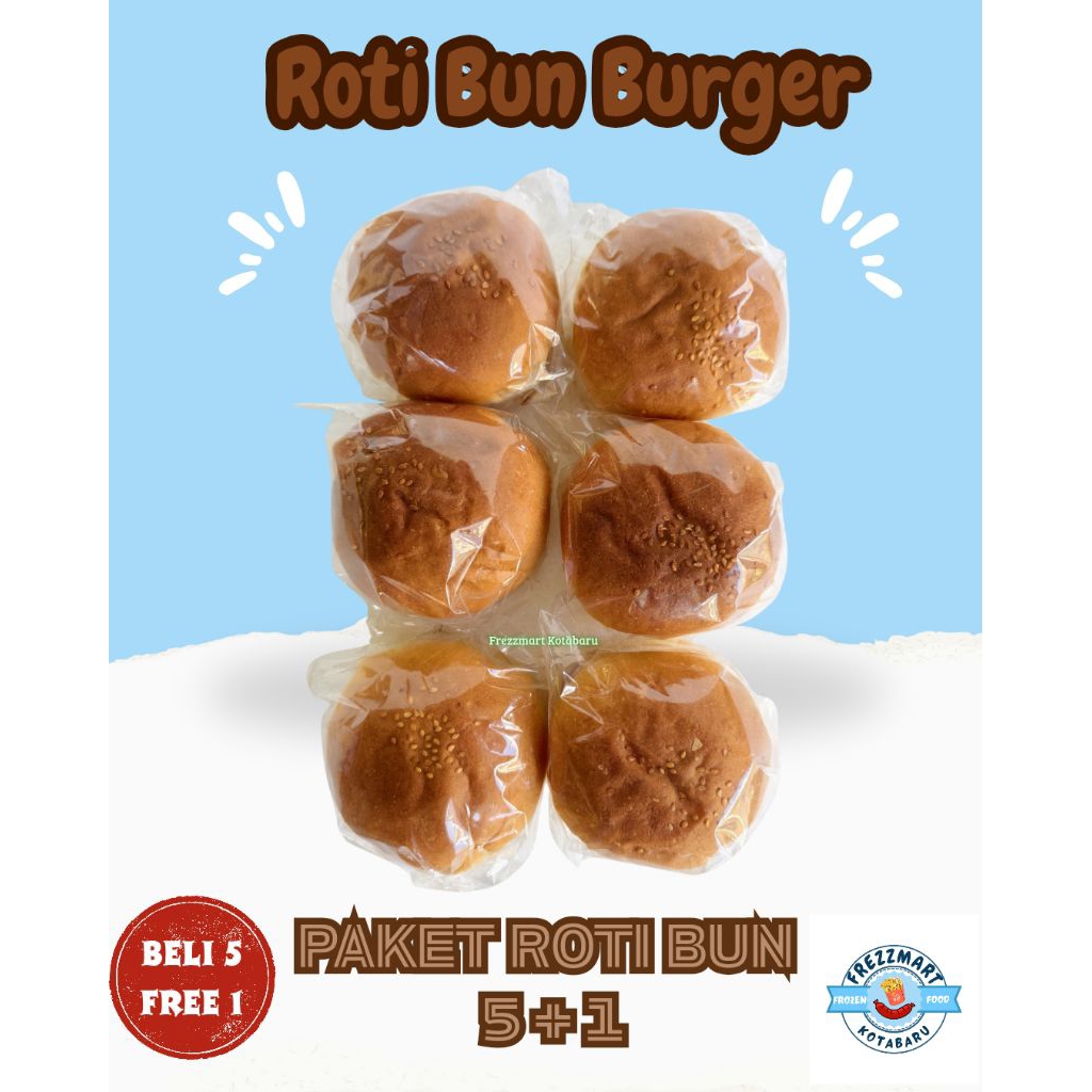 

Roti Bun Burger Bulat Paket 5 Free 1 Frezzmart Kotabaru