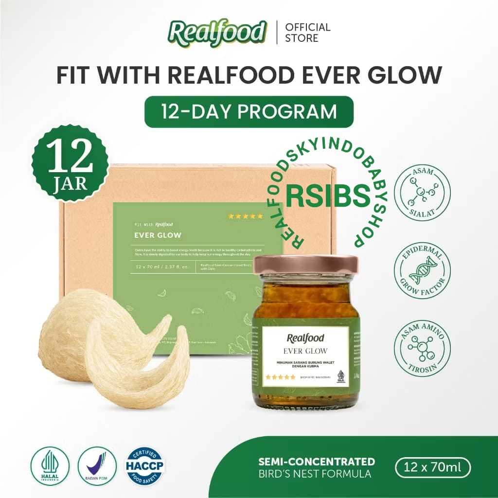 

Realfood Ever Glow Rasa Kurma 12 Jar ( Minuman Sarang Burung Walet ) Bersertifikat Bpom Halal