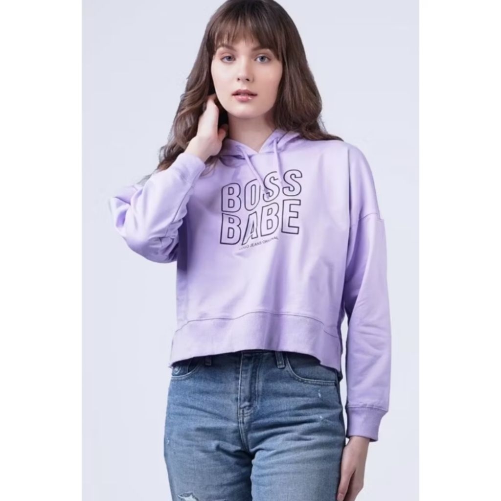 Preloved Logo Jeans Sweater Ghyan Lilac Hoodie
