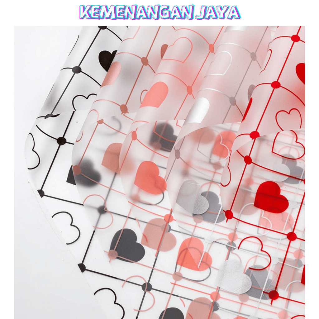 

Isi 20 LEMBAR Kertas Bunga Buket Motif Love Garis Kertas Buket Bunga Love Cellophane KB043