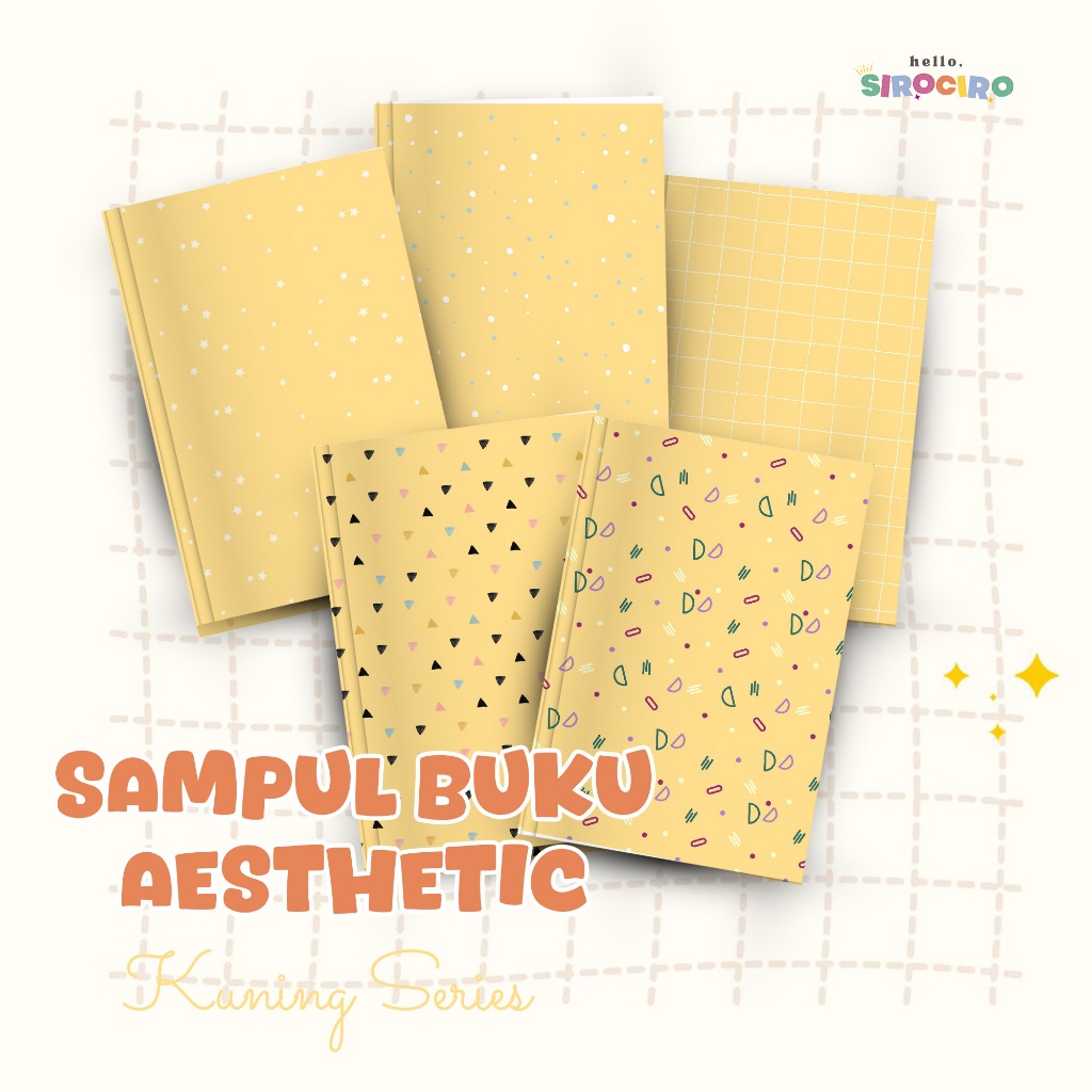 

8 Lembar Sampul Buku Kuning Series Aesthetic Sampul Buku Lucu A5 & B5