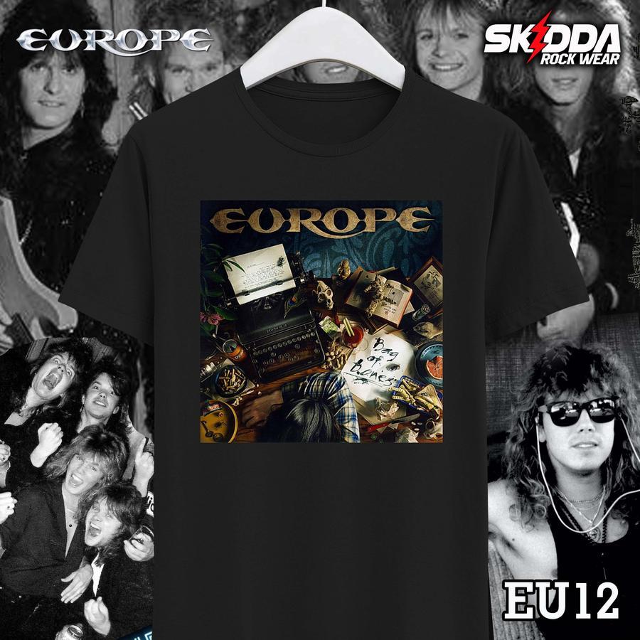 T Shirt Kaos Baju Band Glam Rock – EUROPE – Premium Cotton Combed 24S Distro Pria Wanita