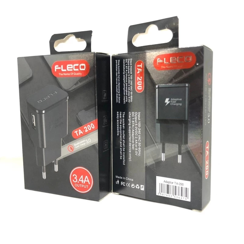 Batok Charger Fleco TA200 Fast Charging Kepala Charger Fleco 3.4A 1usb TA-200 Original