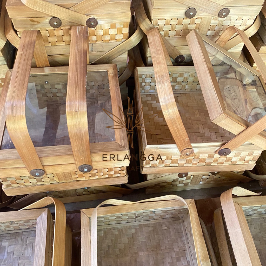 Rantang Bambu Kotak Rantang Mika | Box Hampers | Box Bambu | Rantang Bambu Anyaman | Rantang Bambu K