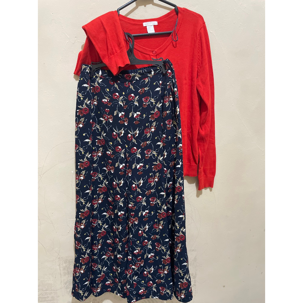 celana kulot gu uniqlo motif bunga