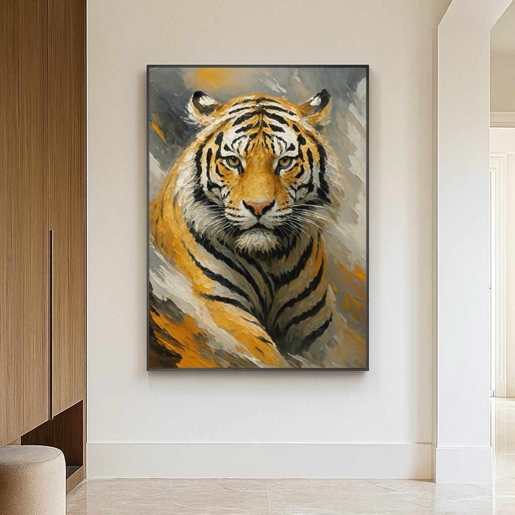 XY print kanvas lukisan harimau ANT-002