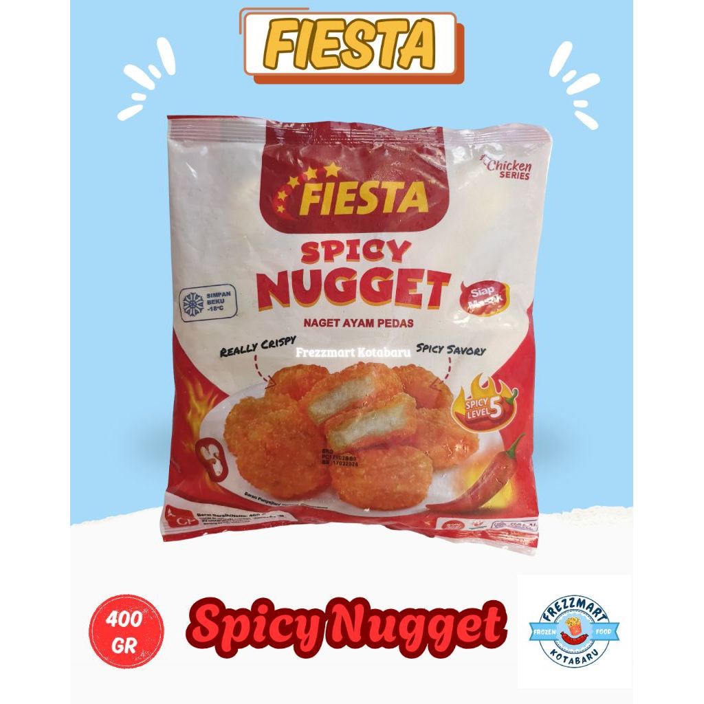 

Fiesta Spicy Nugget Level 5 Nugget Ayam Goreng Tepung Pedas Beku Frozen Food Fresh 400 GR Frezzmart Kotabaru