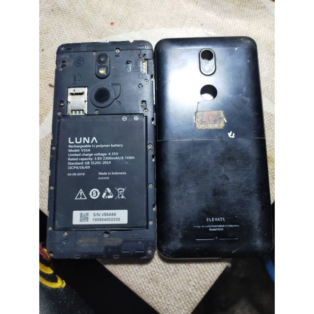 luna v55a minus lcd ...mesin normal bonus pola