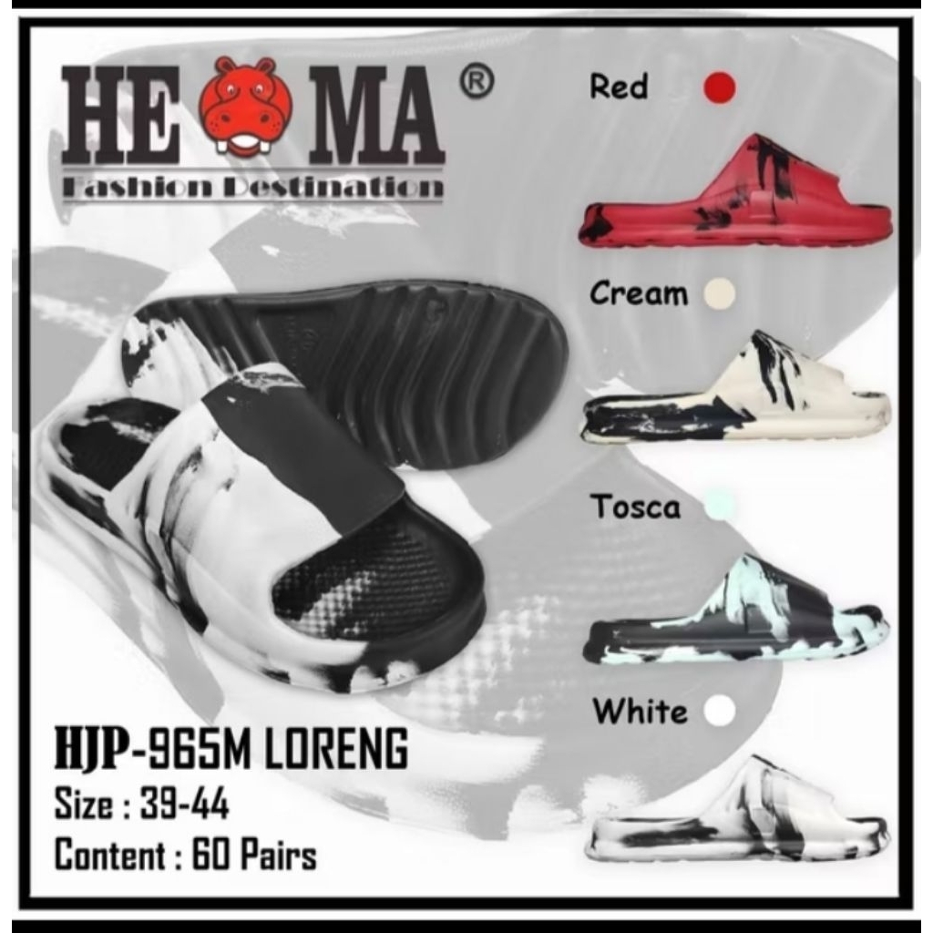 Sandal Slop Wanita Pria Remaja dan Dewasa HEMA HJP-965M Loreng Size 39-44