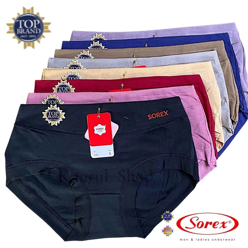 3pcs - Cd sorex 1232 - celana dalam wanita dewasa bahan katun pola warna polos