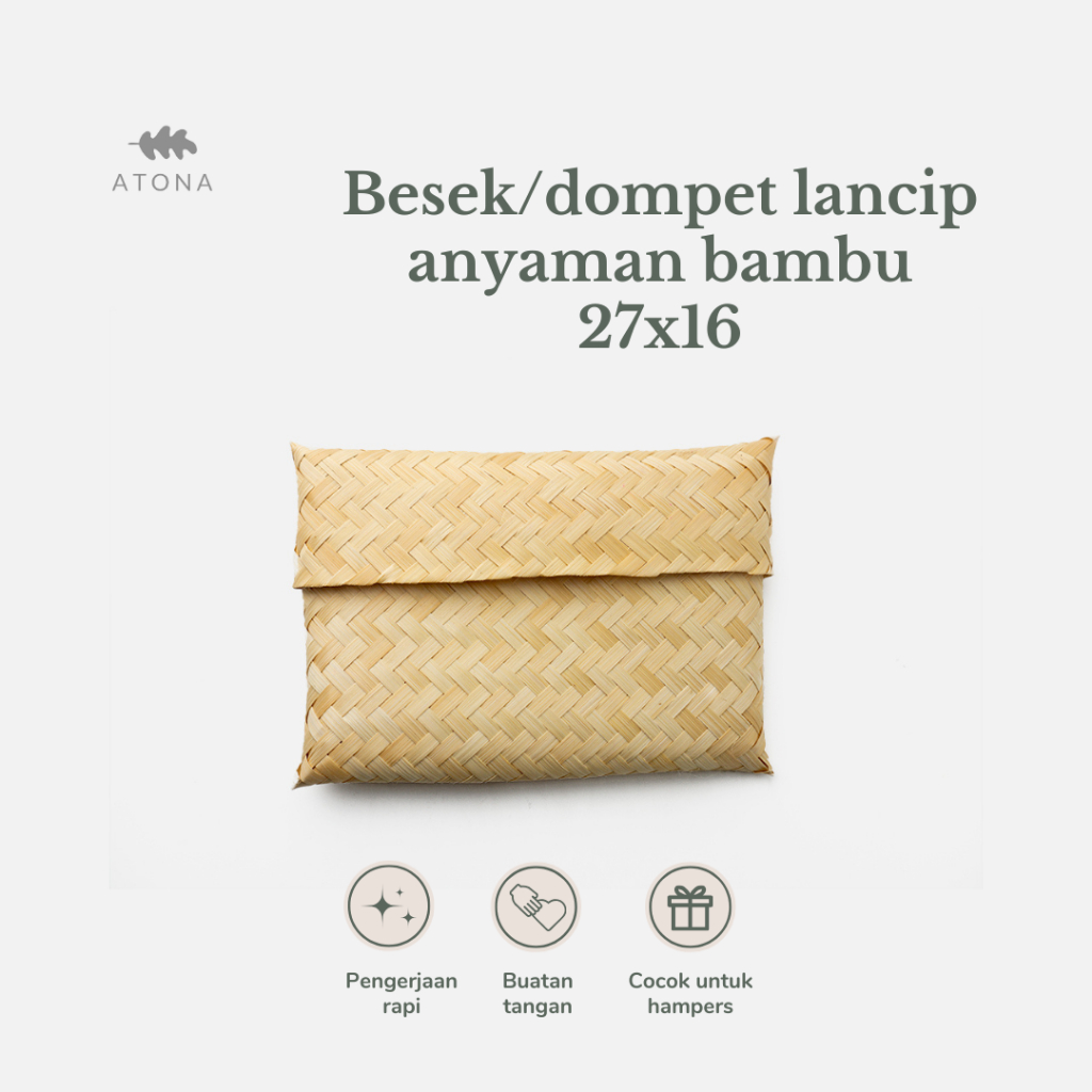 

BESEK/DOMPET LANCIP ANYAMAN BAMBU 27x16
