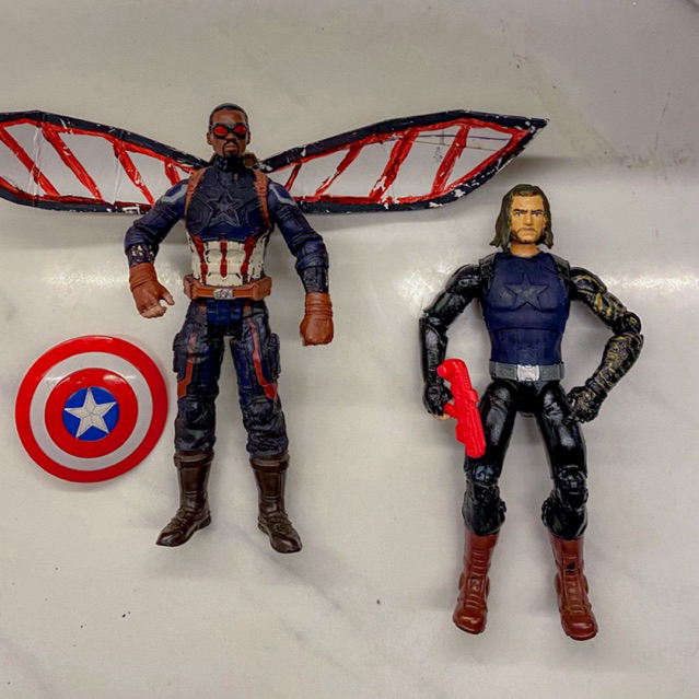 figure captain america & winter soldier bucky set not marvel legends