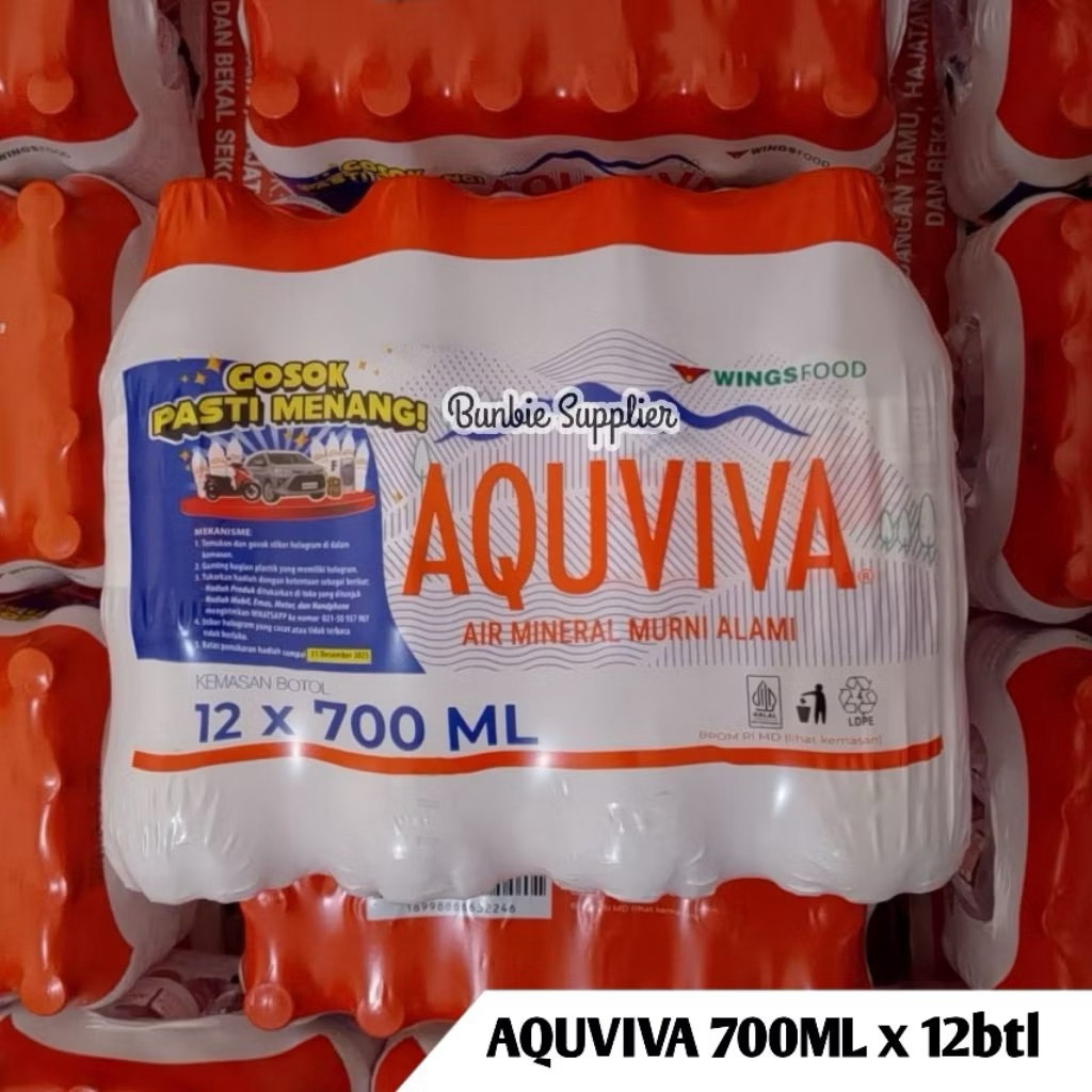 

PROMO !! AIR MINERAL AQUVIVA 700 ML 1 PACK ISI 12 BOTOL