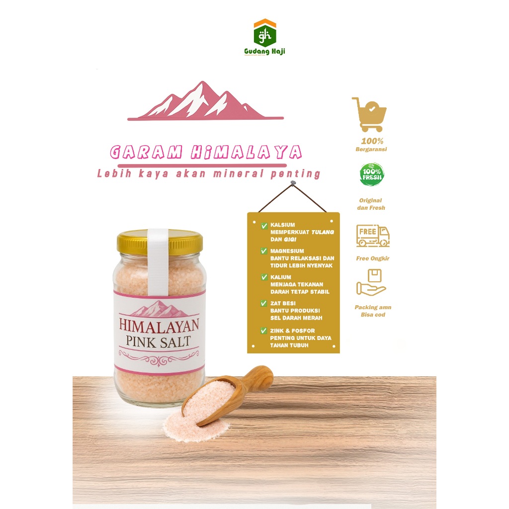 

Garam Himalaya/Himalayan Salt Asli Organik 500gr