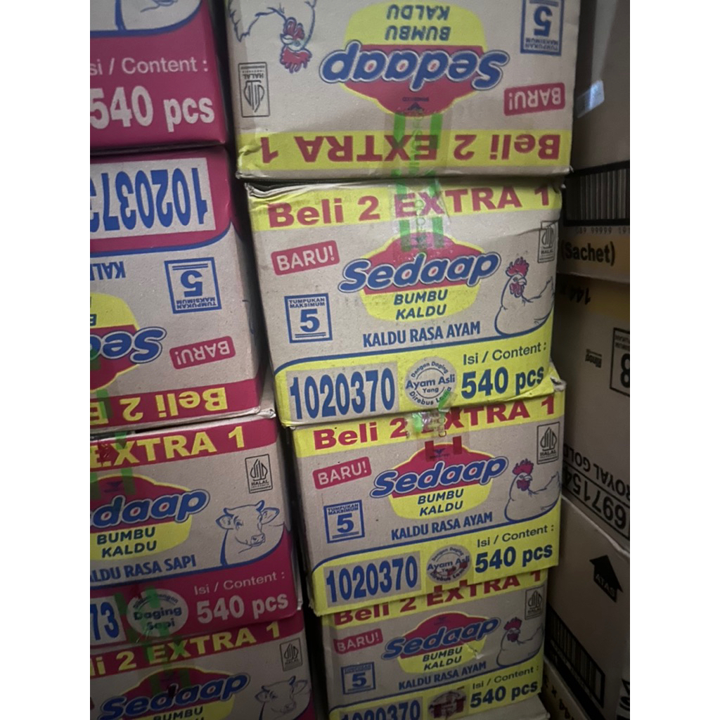 

sedaap kaldu bumbu renceng rasa ayam / sapi (dus)