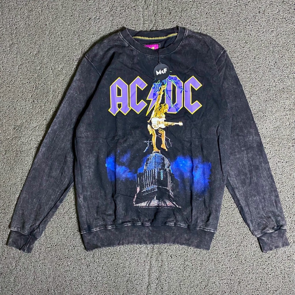 CREWNECK OVERSIZE MCF SUPPLY CO ORIGINAL ACDC TIE DYE