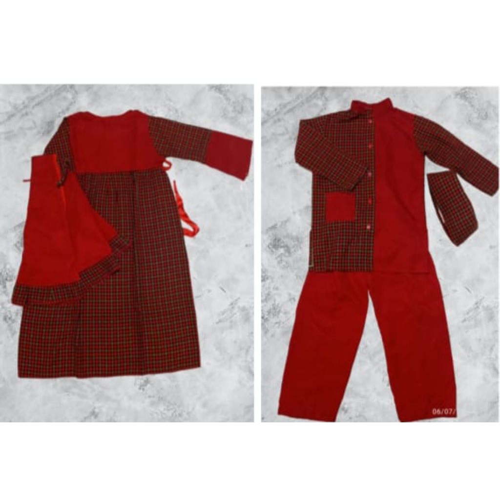seragam tk kotak merah