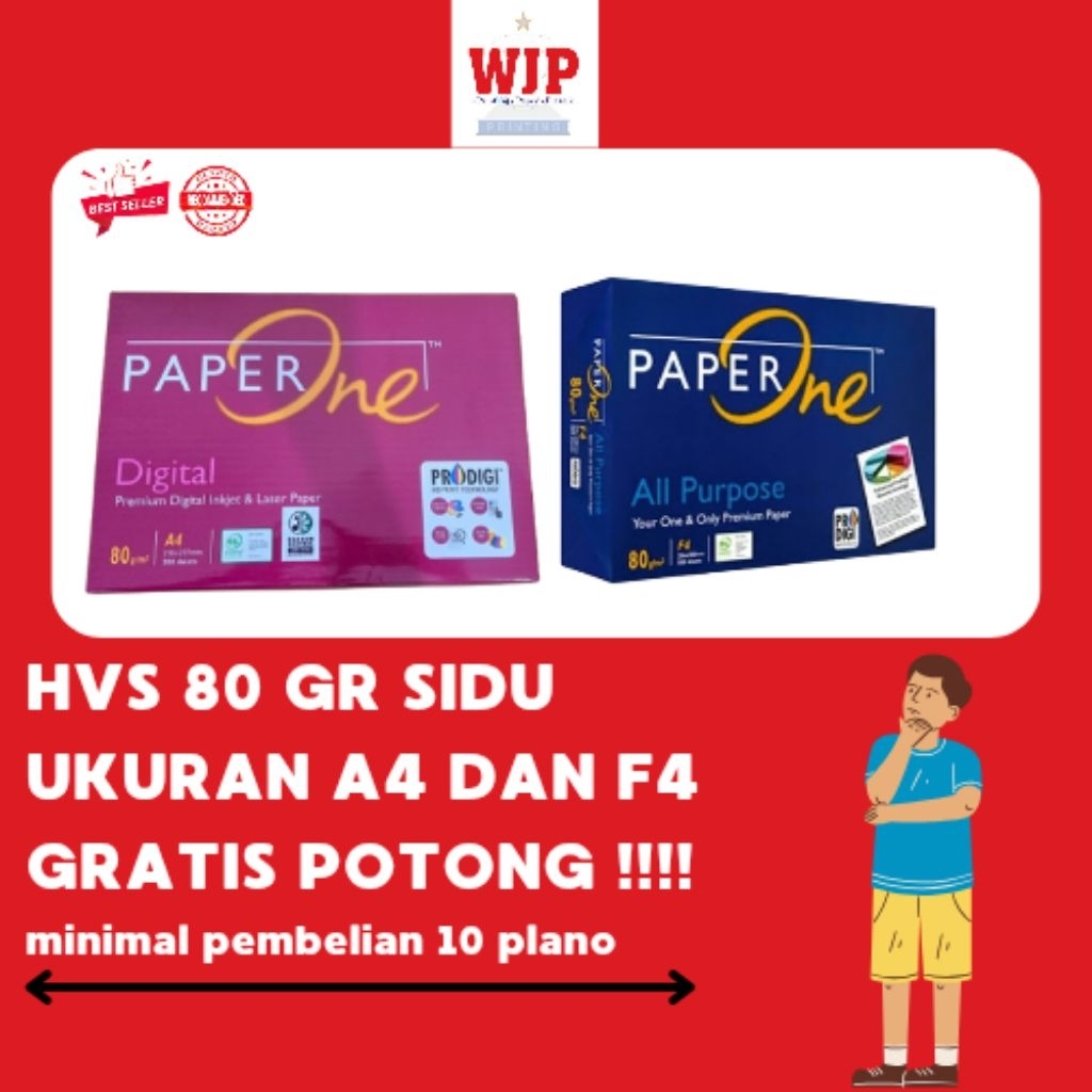 

KERTAS HVS 80 GR MERK PAPERONE A4, BOLA DUNIA F4 (500 LEMBAR)