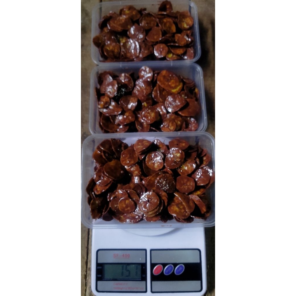 

keripik pisang coklat lumer || kemasan 500mill,berat 150g free sumpit