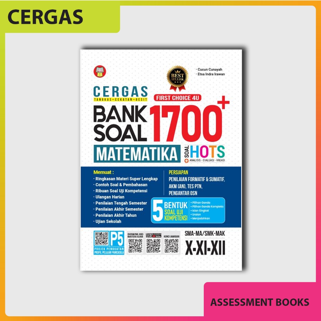Buku Cergas 1700+ Bank Soal Matematika untuk SMA-MA/SMK-MAK Kelas X–XI–XII - Yrama Widya