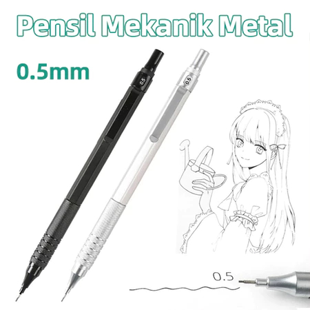 

0.5 Mm Pensil Mekanik Metal Mechanical Drafting Pencil Dengan Pusat Gravitasi Rendah Untuk Sekolah / Kantor - Pensil Mekanik Pentel Pencil Graph Gear 500