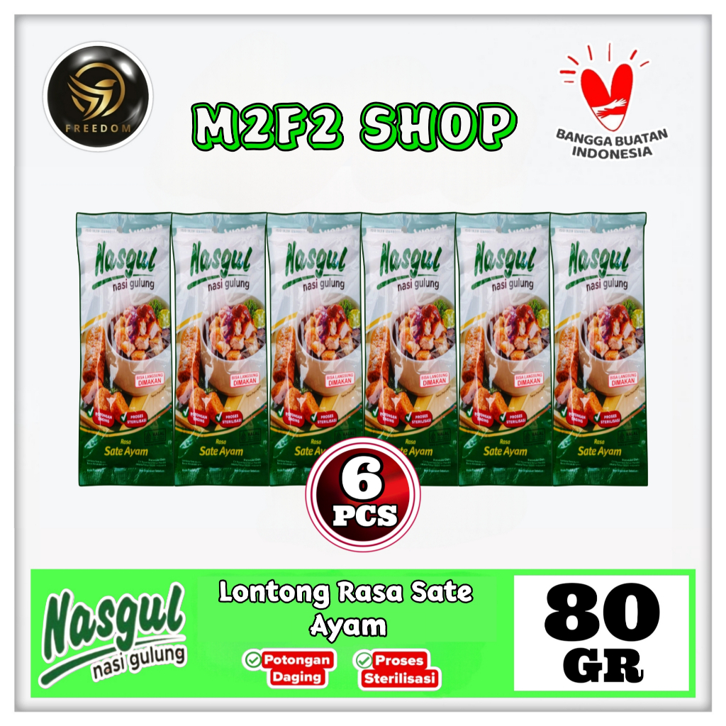 

Nasgul Nasi Gulung Rasa Sate Ayam | Lontong - 80 gr (Kemasan 6 Pcs)