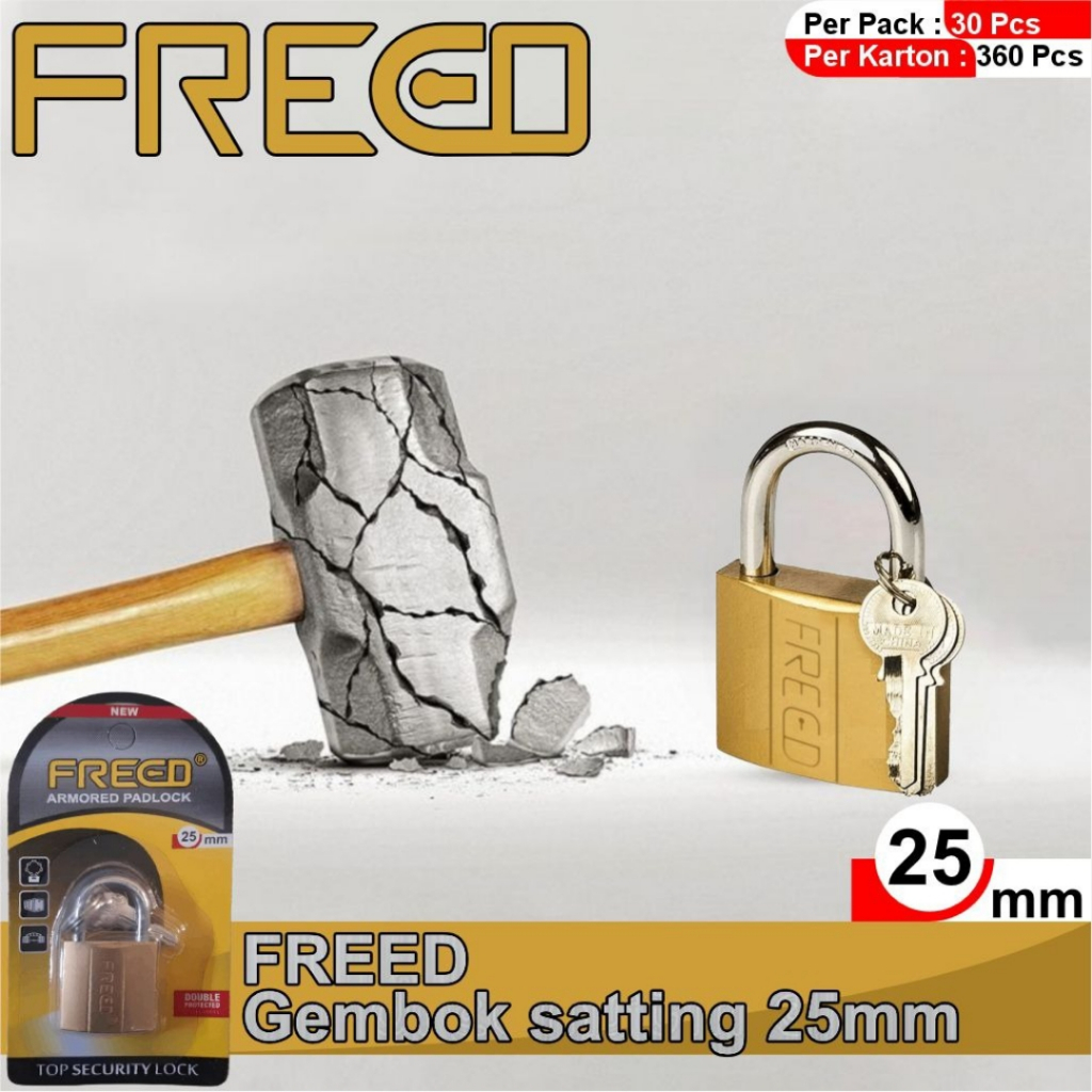 Gembok Kuningan Asli Freed 25mm