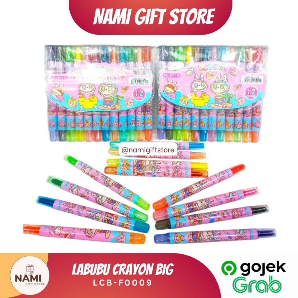 

[LCB-F0009] Labubu Crayon Big Crayon Warna Putar/ Krayon Twist 12 Warna Panjang Pensil Warna Warni Perlengkapan Mewarnai