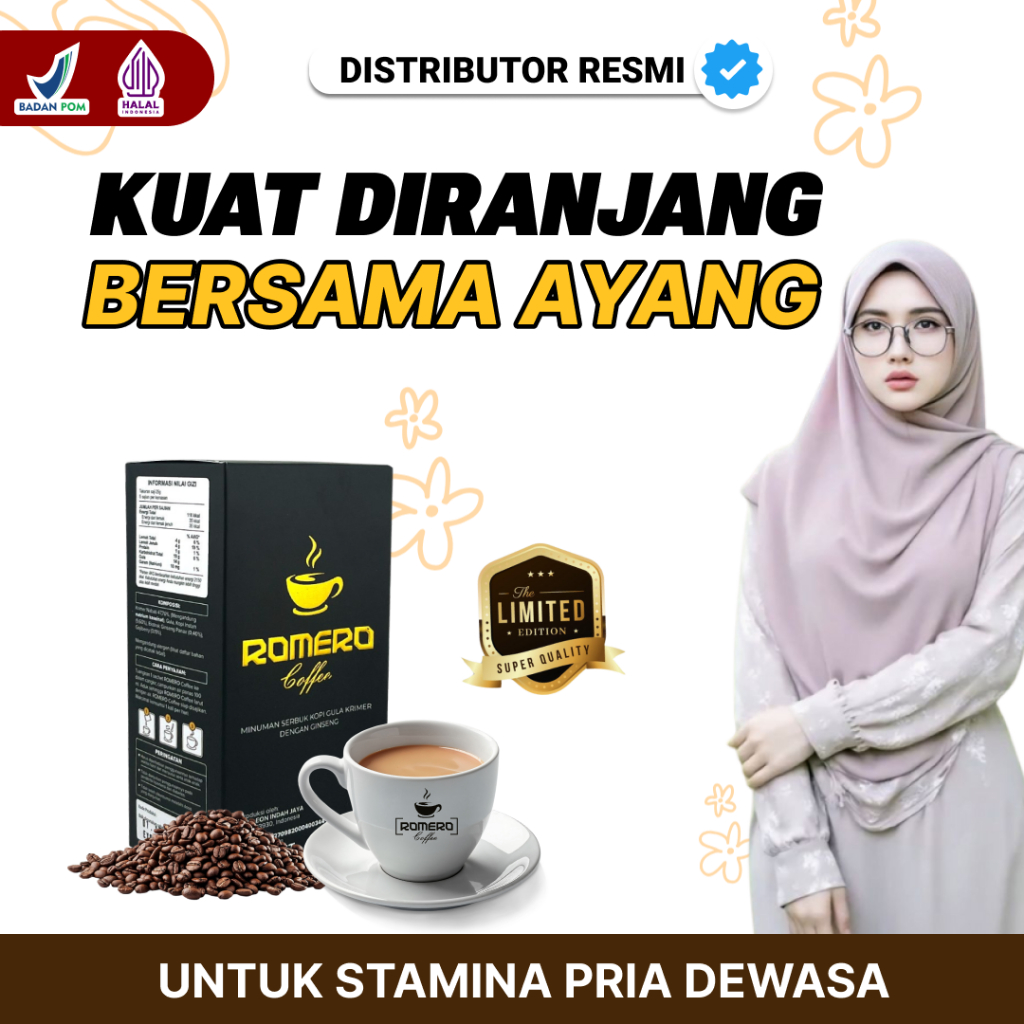 

Kopi penambah stamina pria dewasa Romero original kopi gingseng kuat tahan semalaman