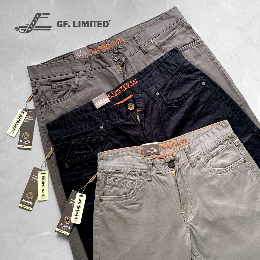 GF. LIMITED Celana Katun Kanvas Panjang Pria Model Cardinal Premium Basic Standar