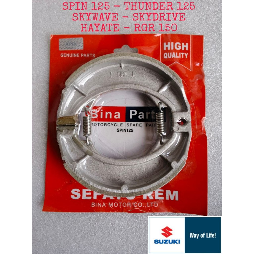 Kampas Rem Tromol Belakang Spin 125, Thunder 125, Skywave, Skydrive Original Baru Bina