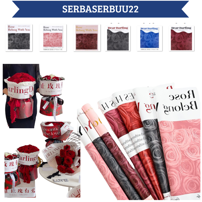 

Isi 20 LEMBAR Kertas Buket Bunga Motif Bunga Mawar Flower Wrapping Paper Rose Cellophane KB100 SS22