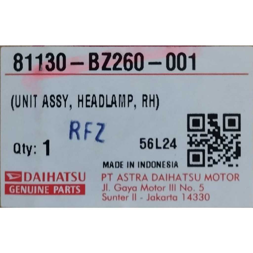 LAMPU BESAR DAIHATSU ALL GREAT XENIA (KANAN)